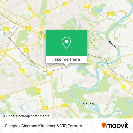 Cineplex Cinemas Kitchener & VIP map