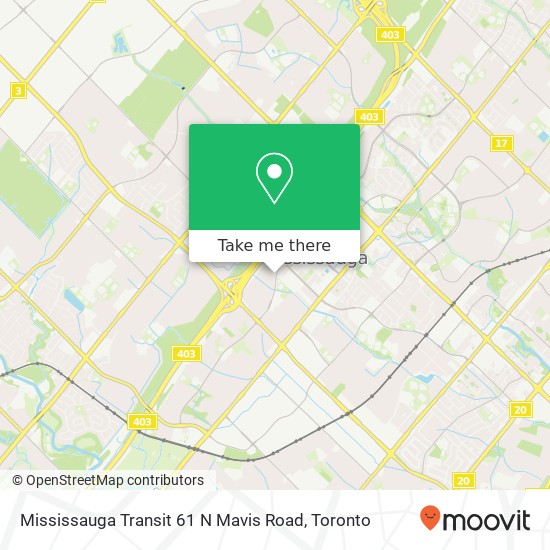 Mississauga Transit 61 N Mavis  Road plan