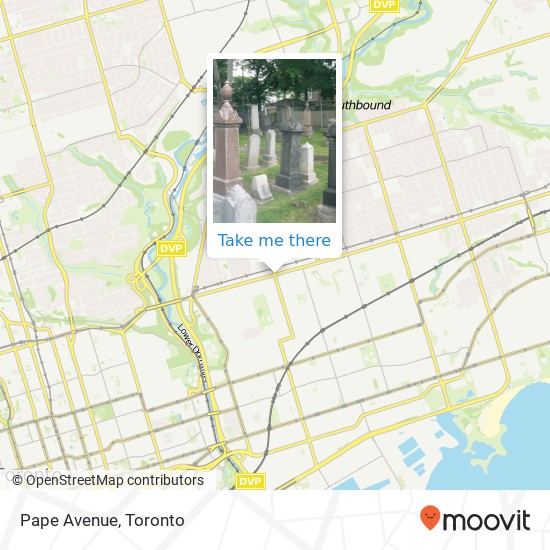 Pape Avenue map