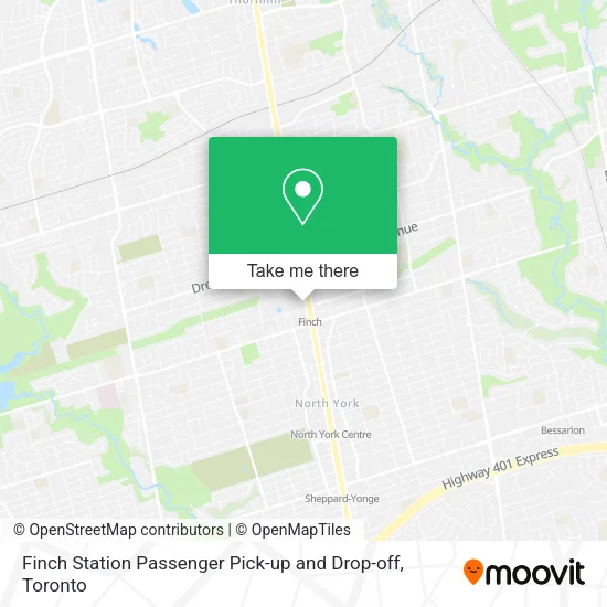 Finch Station Passenger Pick-up and Drop-off map