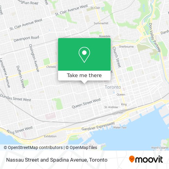Nassau Street and Spadina Avenue map