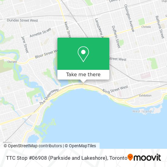 TTC Stop #06908 (Parkside and Lakeshore) map