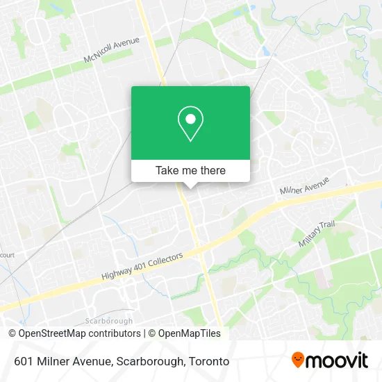 601 Milner Avenue, Scarborough map
