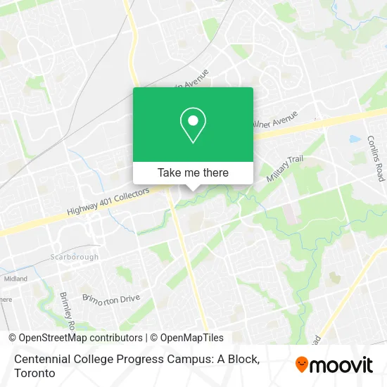 Centennial College Progress Campus: A Block map