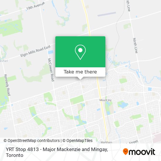 YRT Stop 4813 - Major Mackenzie and Mingay map