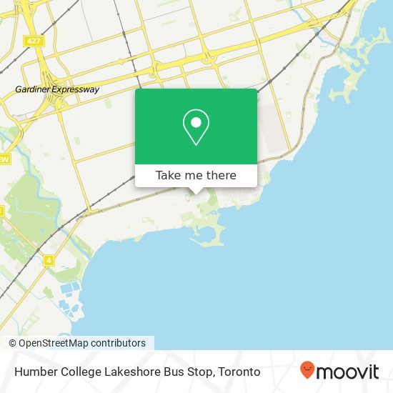 Humber College Lakeshore Bus Stop map