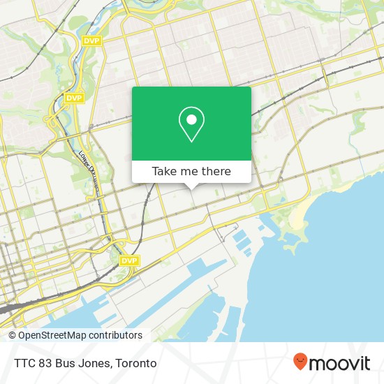 TTC 83 Bus Jones map