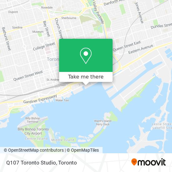 Q107 Toronto Studio map