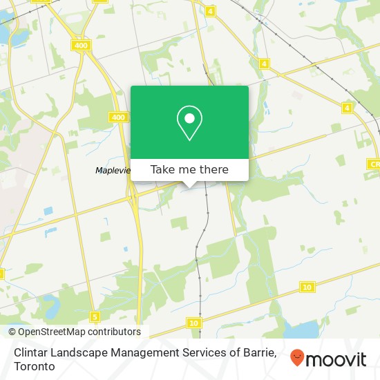 Clintar Landscape Management Services of Barrie map