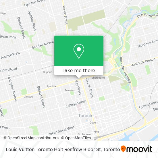 Louis Vuitton Toronto Holt Renfrew Bloor St map