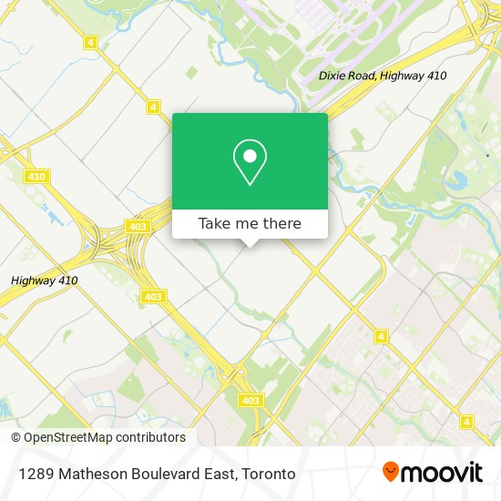 1289 Matheson Boulevard East map