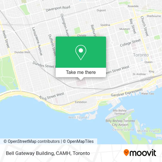 Bell Gateway Building, CAMH map