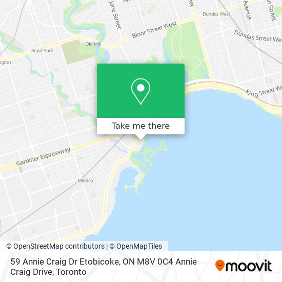 59 Annie Craig Dr Etobicoke, ON M8V 0C4 Annie Craig Drive map