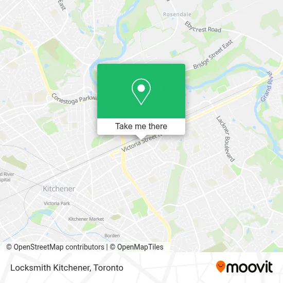 Locksmith Kitchener map