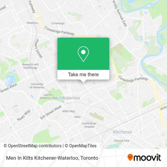 Men In Kilts Kitchener-Waterloo map