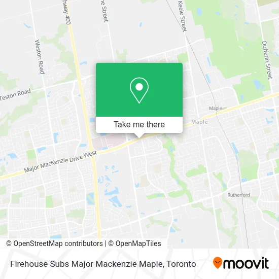 Firehouse Subs Major Mackenzie Maple map