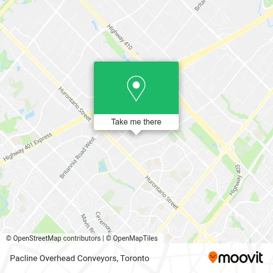 Pacline Overhead Conveyors map