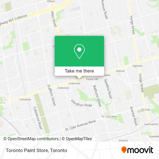 Toronto Paint Store map