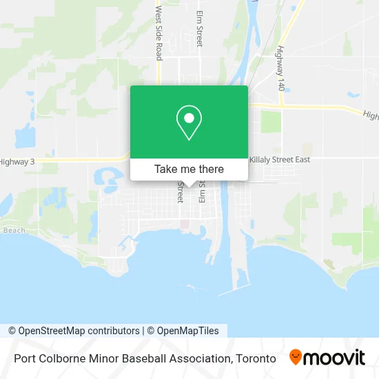 Port Colborne Minor Baseball Association map