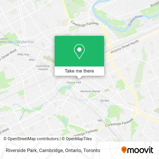 Riverside Park, Cambridge, Ontario map