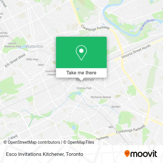 Esco Invitations Kitchener map