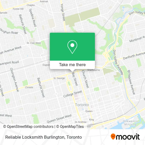 Reliable Locksmith Burlington map