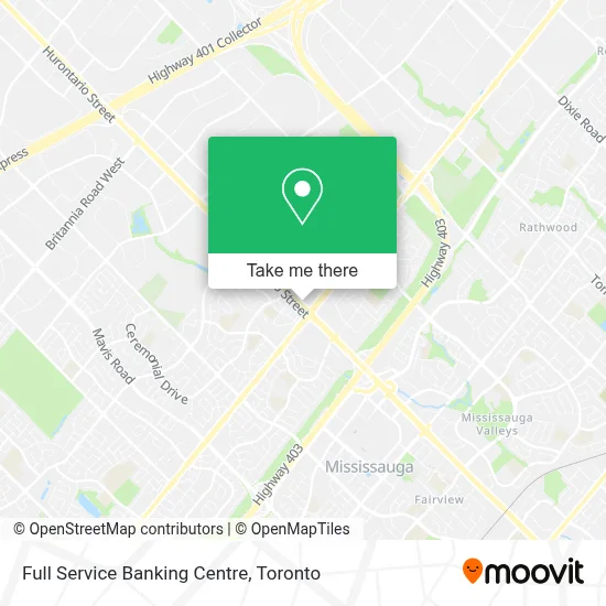 Full Service Banking Centre map