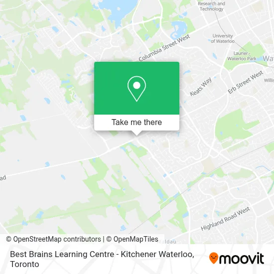 Best Brains Learning Centre - Kitchener Waterloo map