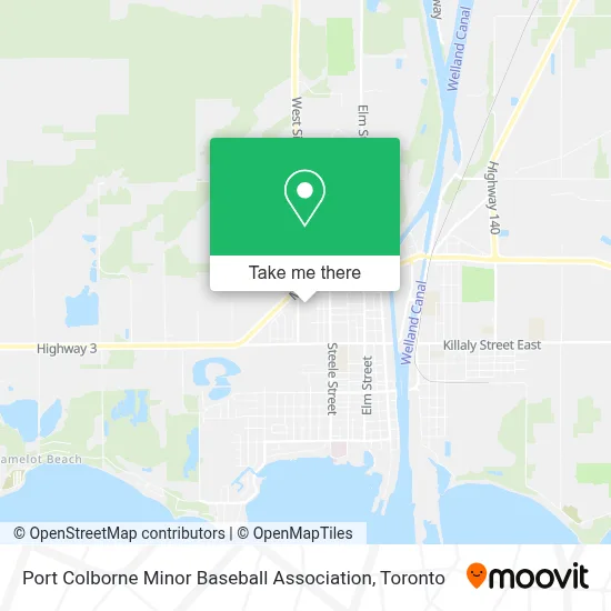Port Colborne Minor Baseball Association map