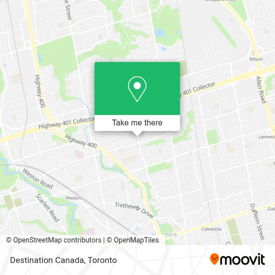 Destination Canada map