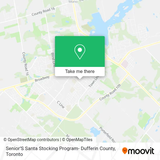 Senior’S Santa Stocking Program- Dufferin County map