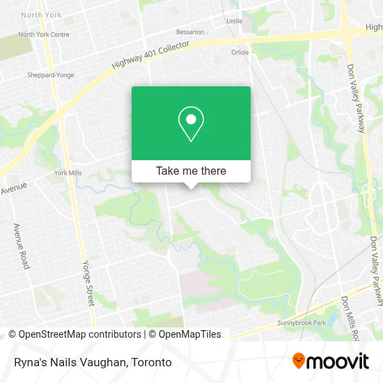 Ryna's Nails Vaughan map