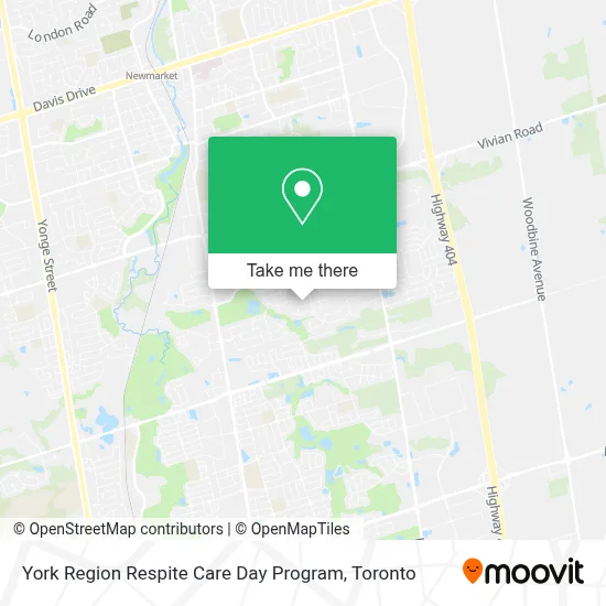 York Region Respite Care Day Program map