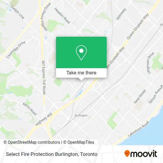 Select Fire Protection Burlington map