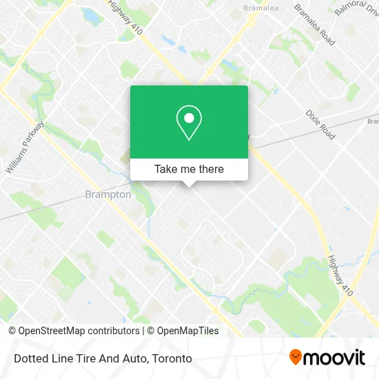Dotted Line Tire And Auto map
