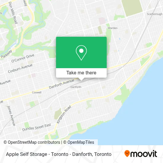 Apple Self Storage - Toronto - Danforth map