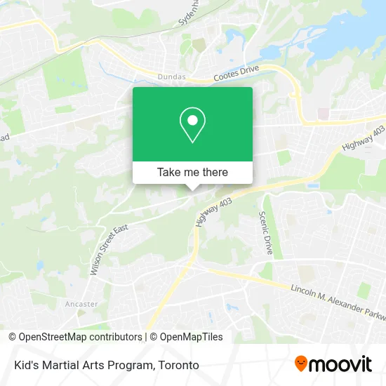 Kid's Martial Arts Program map