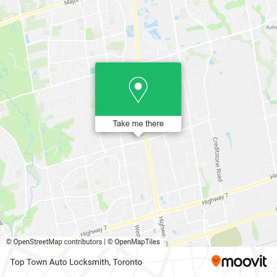 Top Town Auto Locksmith map