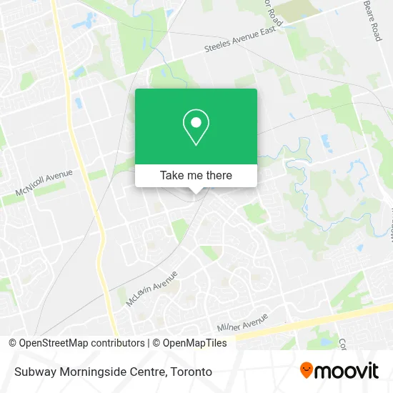 Subway Morningside Centre map