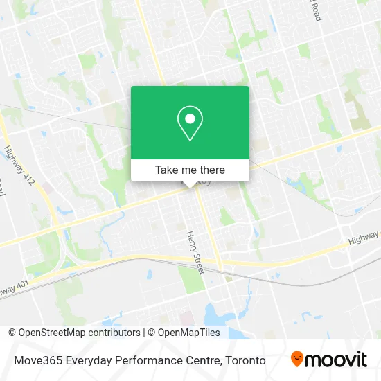 Move365 Everyday Performance Centre map
