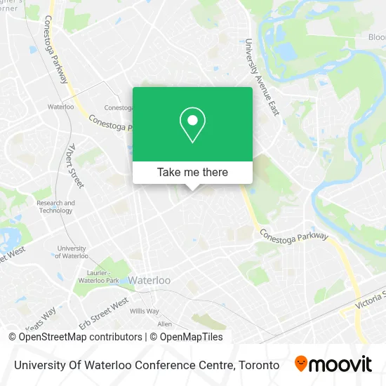 University Of Waterloo Conference Centre map