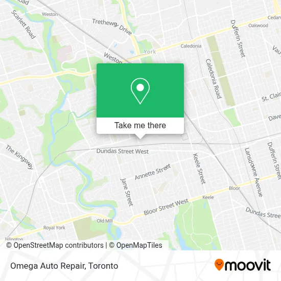 Omega Auto Repair map
