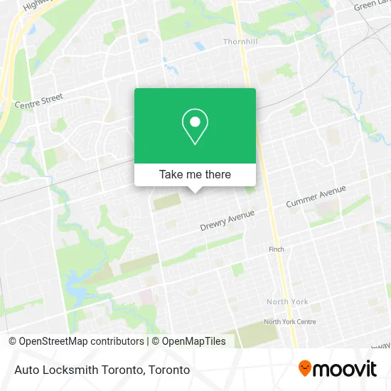 Auto Locksmith Toronto map