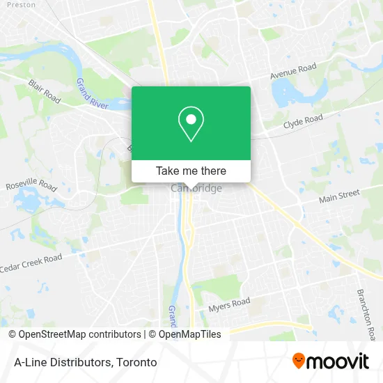 A-Line Distributors map