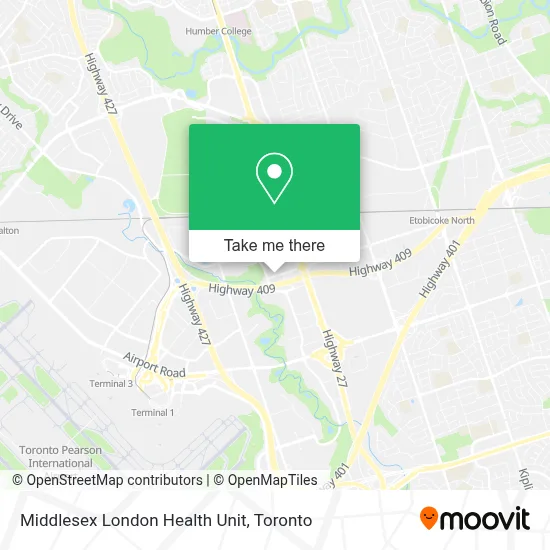 Middlesex London Health Unit map
