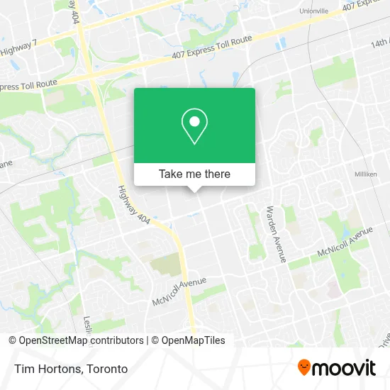 Tim Hortons map