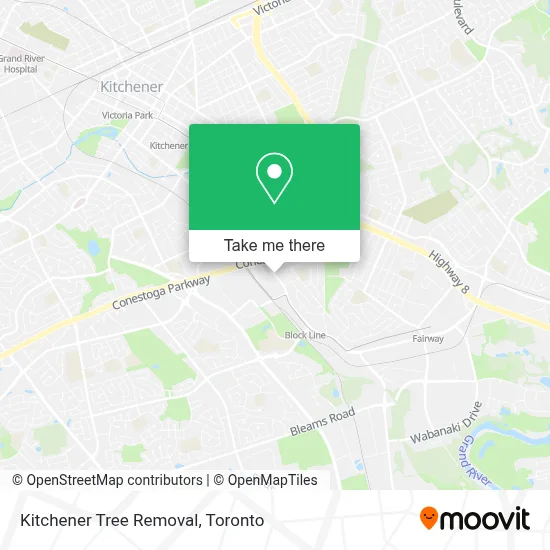 Kitchener Tree Removal map