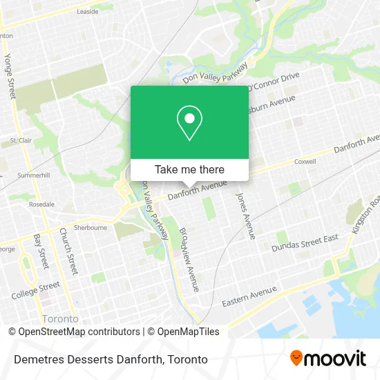 Demetres Desserts Danforth map