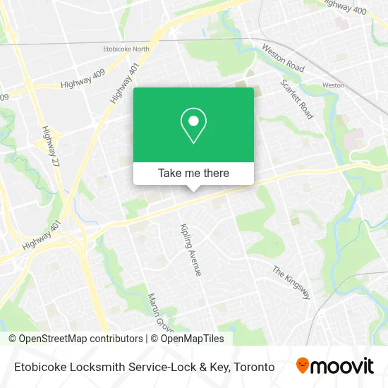 Etobicoke Locksmith Service-Lock & Key map