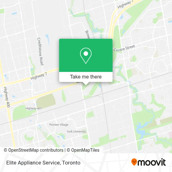 Elite Appliance Service map